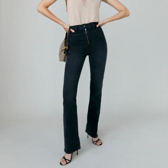 Reformation Peyton Zip Ultra High Rise Bootcut Jeans I size 25 - Picture 1 of 3
